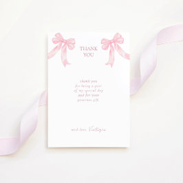 Girly Rosa Bows Elegant Möhippa Tack Kort