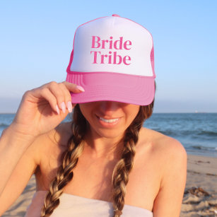 Girly Rosa Bride Tribe minimalist Bachelorette Keps