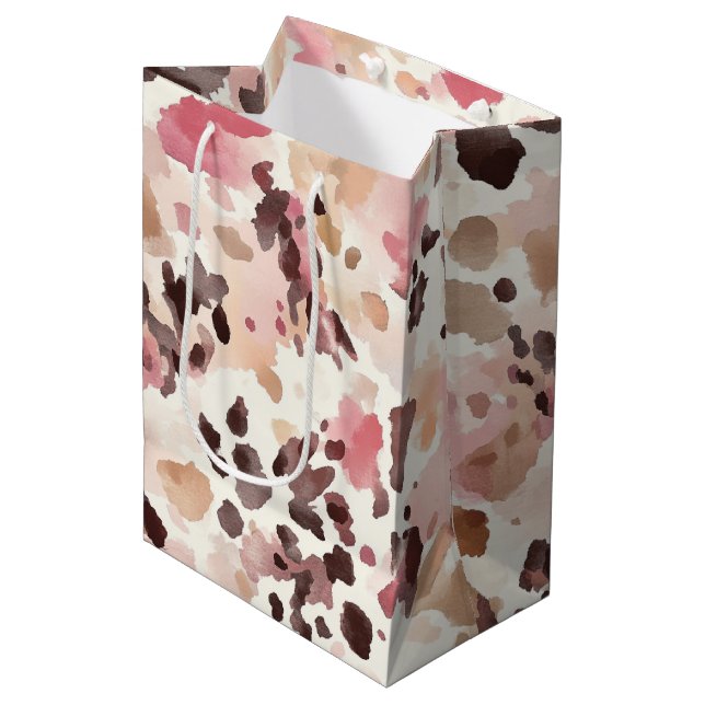 Girly Rosa Brown Cream Leopard Animal Birthday (Framsidan Vinklad)