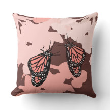 Girly Rosa Butterfly Pair - Dekorativ kudde