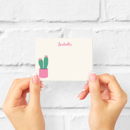 Girly Rosa Cactus Houseplant Post-it Notes Block