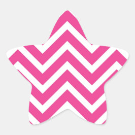 Girly Rosa Chevron Mönster Stjärnformat Klistermärke