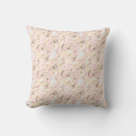 Girly  Rosa Cream White Blommigt Kudde