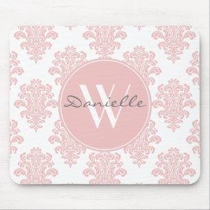 Girly Rosa Damask Monogram Musmatta