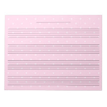 Girly Rosa Dots Extra Wide Rule Kids Papper Music