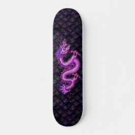 Girly Rosa Dragon på Dragon Scales Mini Skateboard Bräda 18,5 Cm