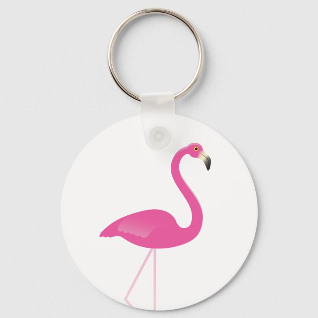 Girly Rosa Flamingo Keychain Nyckelring (Framsida)