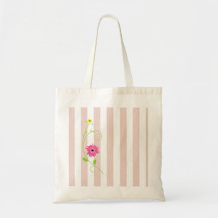 Girly Rosa Flowers och Rand Tygkasse