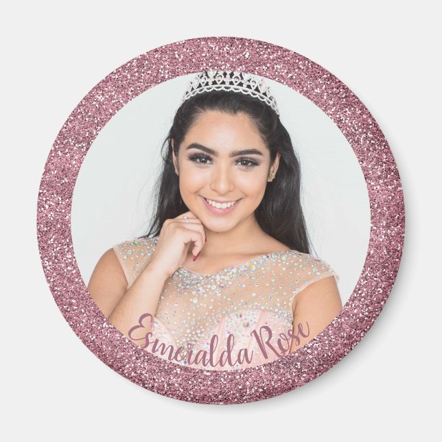 Girly  Rosa | Foto från Ro Guld Glitter Magnet (Framsidan)