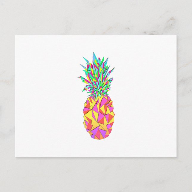 Girly Rosa Geometric Triangles Pineapple Vykort (Framsida)