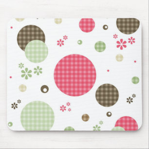 Girly Rosa Gingham Mönster Circles Cute Daisys Musmatta