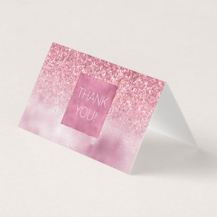 Girly Rosa Glam Glitter gnistra Kort