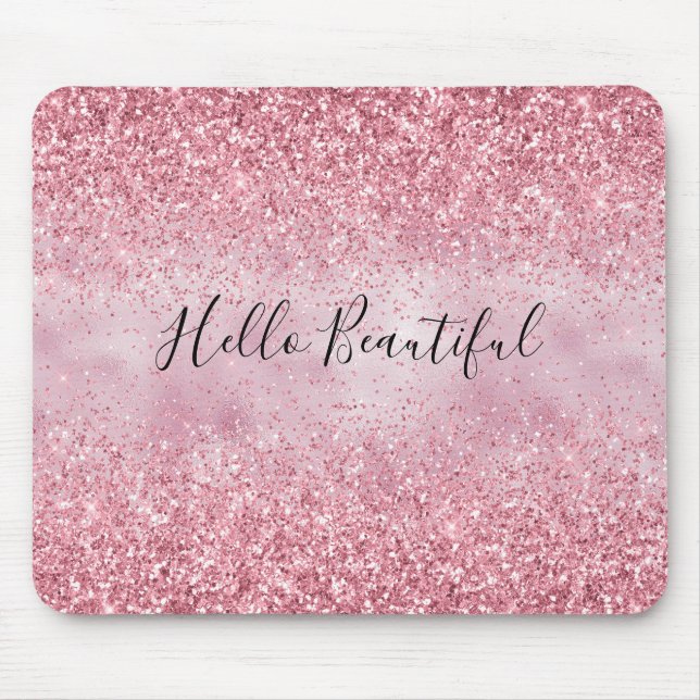 Girly Rosa Glam Glitter gnistra Musmatta (Framsidan)