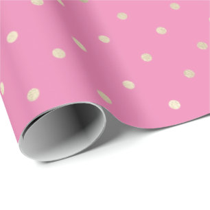 Girly Rosa Glam Guld Dots Presentpapper