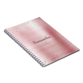 Girly Rosa Glam Guld Gnistra Confetti Anteckningsbok