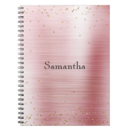 Girly  Rosa Glam Guld Gnistra Confetti Anteckningsbok