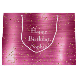 Girly Rosa Glam Guld Gnistra  Confetti Birthday