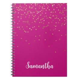 Girly Rosa Glam Guld Gnistra  Confetti Personlig Anteckningsbok
