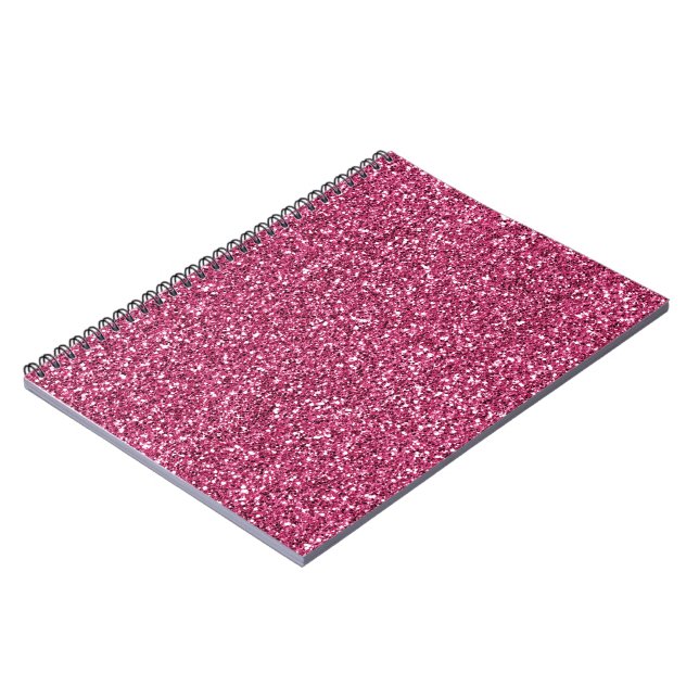 Girly Rosa Glitter Anteckningsbok (Vänstra Sidan)