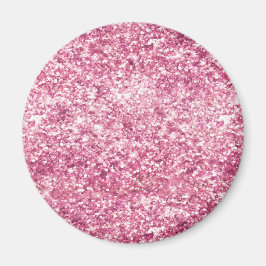Girly Rosa Glitter Confetti Magnet