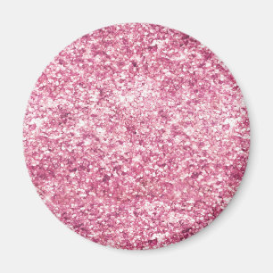 Girly Rosa Glitter Confetti Magnet