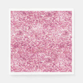 Girly Rosa Glitter Confetti Pappersservett