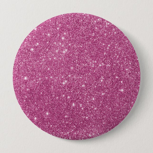 Girly Rosa Glitter Glam Knapp (Framsida)
