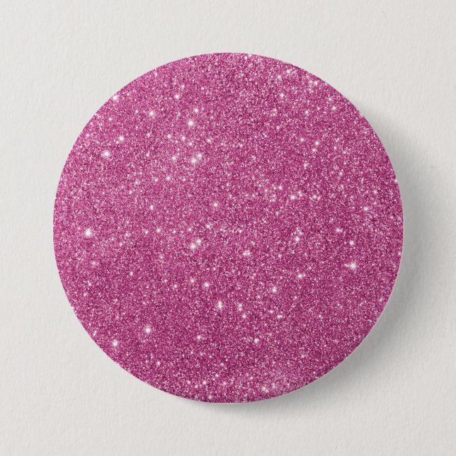 Girly Rosa Glitter Glam Knapp (Framsida)