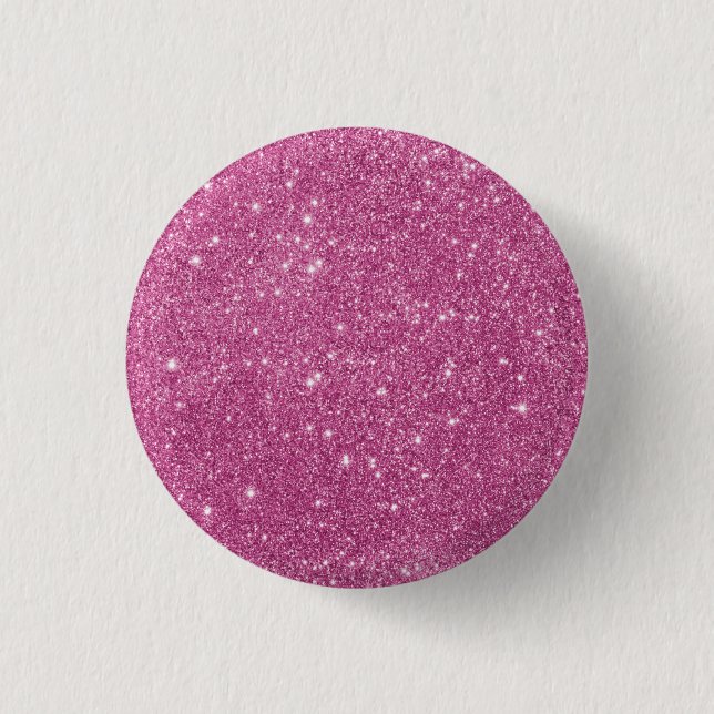 Girly Rosa Glitter Glam Knapp (Framsida)