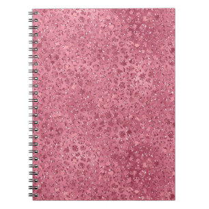 Girly Rosa Glitter Glitz Leopard print Anteckningsbok