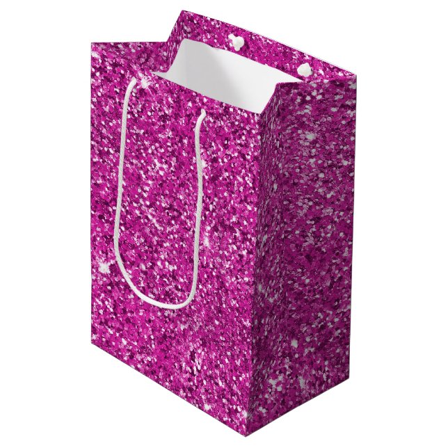 Girly Rosa Glitter Gnistra (Framsidan Vinklad)