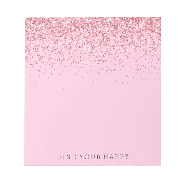 Girly Rosa Glitter Gnistra Anteckningsblock (Framsida)