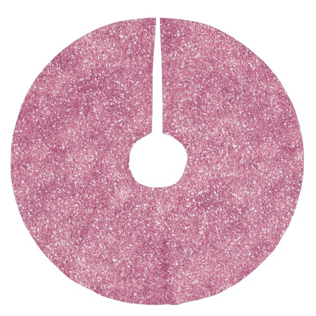 Girly Rosa Glitter Gnistra Glitz Julgransmatta Borstad Polyester (Framsidan)