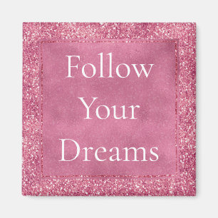 Girly Rosa Glitter Gnistra Glitz Magnet