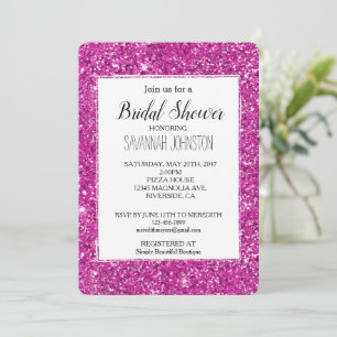Girly Rosa Glitter Gnistra Inbjudningar