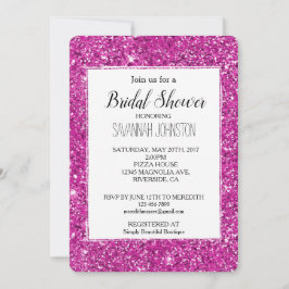 Girly Rosa Glitter Gnistra Inbjudningar