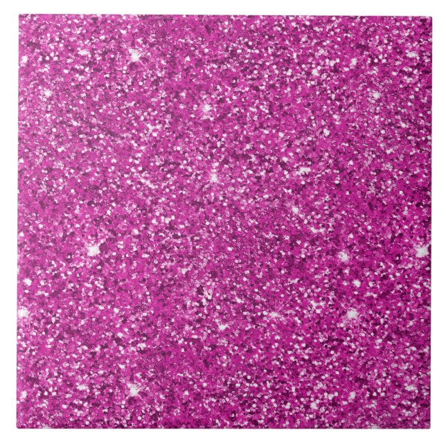 Girly Rosa Glitter Gnistra Kakelplatta (Framsidan)