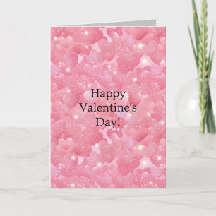 Girly Rosa Glitter Hearts Kort