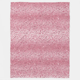 Girly Rosa Glitter Leopard Ombre Fleecefilt