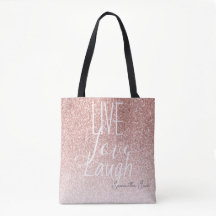 Girly Rosa Glitter Live Kärlek Laugh Motivational