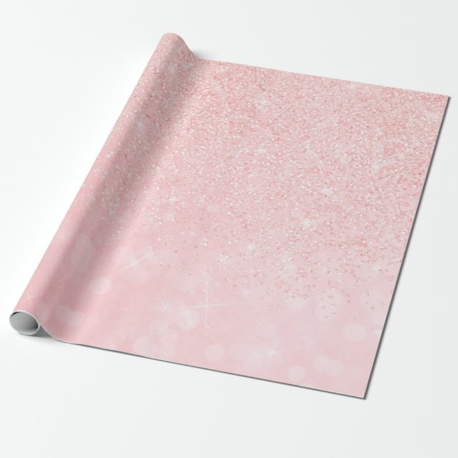Girly rosa glitter lyxdesign presentpapper (Utrullad)