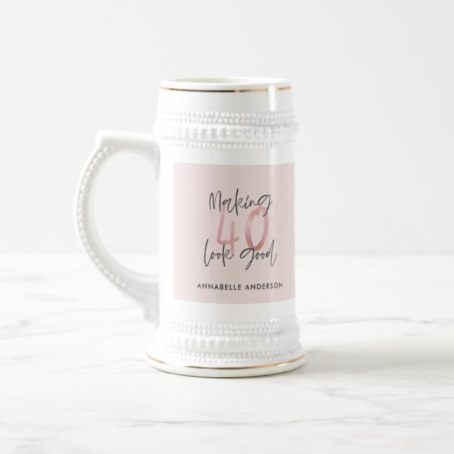 Girly rosa glitter modern snyggt 40 år  sejdel (Vänster)