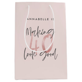Girly rosa glitter modern snyggt 40-årsdag
