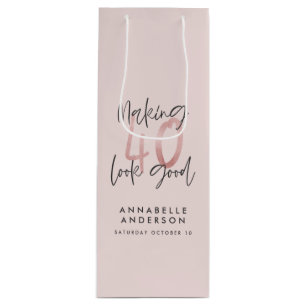 Girly rosa glitter modern snyggt 40-årsdag la