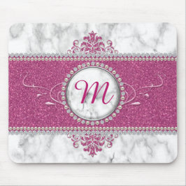 Girly Rosa Glitter Monogram Musmatta