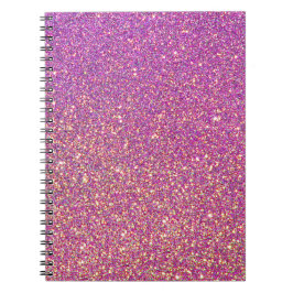 Girly Rosa Glitter Mönster Anteckningsbok Med Spiral