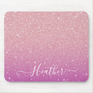 Girly Rosa Glitter Mousepad Musmatta
