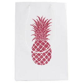 Girly Rosa Glitter Tropical Pineapple