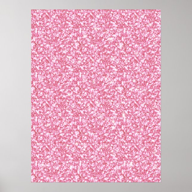 Girly Rosa Glitter tryckt Poster (Framsidan)