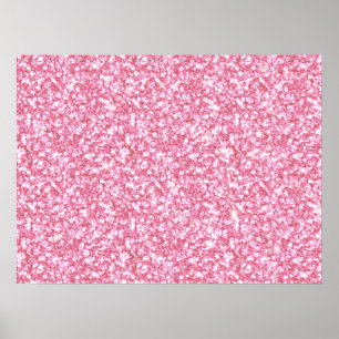 Girly Rosa Glitter tryckt Poster